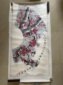 丁凤如 梅花画 花卉画 字画 纯手绘 国画 作品 扇面 横幅