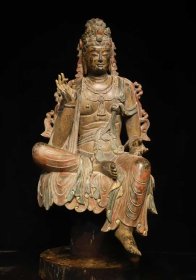 （议价） 唐青石彩绘大观音工艺精美法相庄严高133cm宽66cm厚58cm