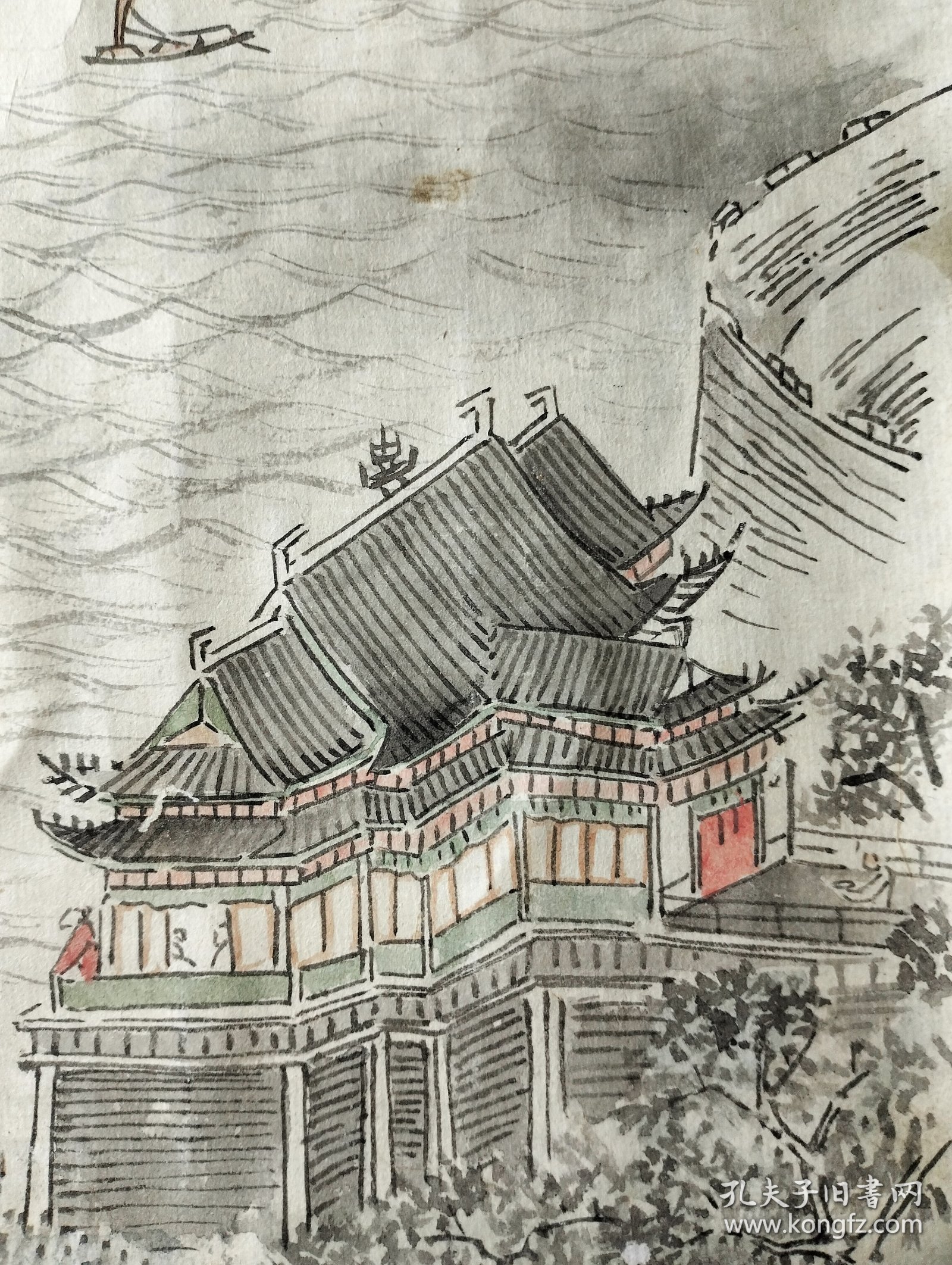 明代嘉靖山水画《南浦晴雲》