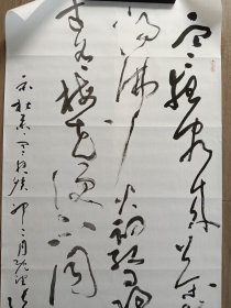 张宝来～小六尺参展草书书法作品一幅。