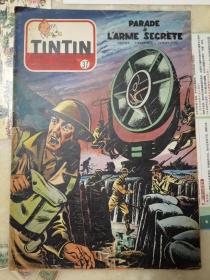 法语原版漫画杂志 丁丁Tintin 1954年第37期