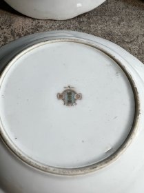 70年代，景德镇灯笼款花卉23厘米折腰折腰盘子4只合售y