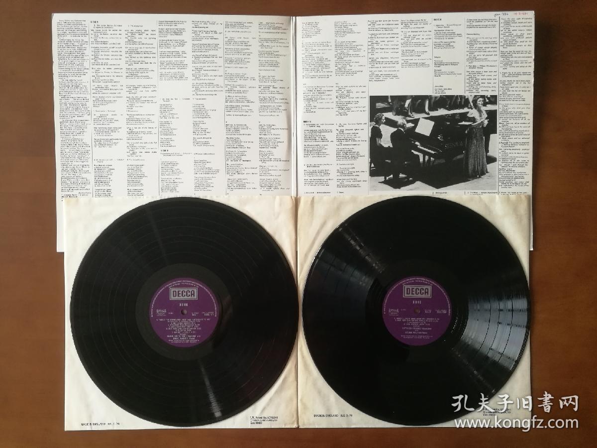 舒伯特、舒曼、勃拉姆斯艺术歌曲 黑胶LP唱片双张 包邮