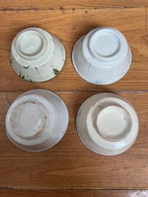 民国时期瓷碗四个一组合售