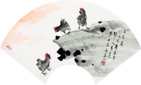 公丕炎，69*32四幅扇面 山东泰安人，国家一级美术师，中国美术家协会会员，山东美术家协会副秘书长，山东泰山国画院副院长，泰安市美协主席。北京燕京书画院名誉院长。