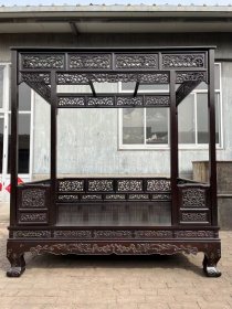 明代小叶紫檀架子床古董古玩明清木器小叶紫檀老家具