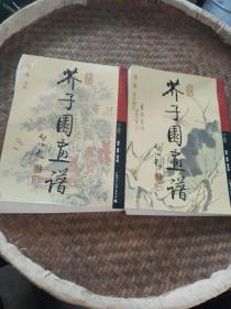 芥子园画谱  彩色版：第一集 山水十第三集 花卉翎毛。2本合售，品相如图，细看图片