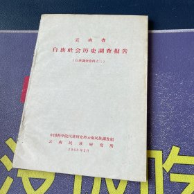 云南省白族社会历史调查报告（白族调查资料之二）