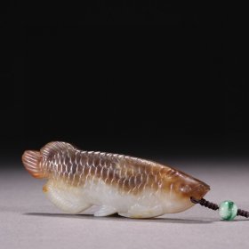 清代 和田玉籽料年年有余