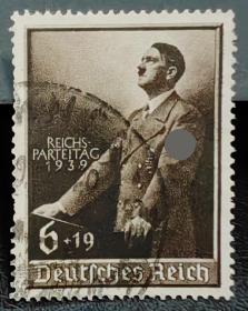 2-655德国1939年邮票，劳动节演讲，国家文化基金。加印“1939”。1全信销。二战集邮。