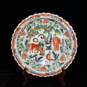 元代博陵第五彩人物故事盘【8.5x45cm 】