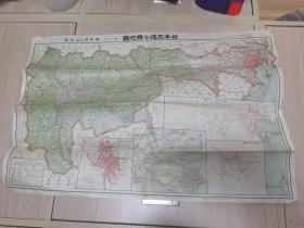 昭和4年（1929年）民国老地图，《日本交通分县地图，东京府及山梨县》，孤品