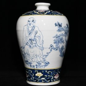 《精品放漏》青花三彩梅瓶——明代瓷器收藏
