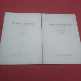 国家预算收支科目+国家预算收支科目补充规定二册合售1971年