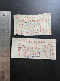 松溪至福安往返车票2张（1960年）