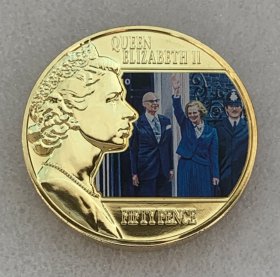 英属泽西岛2014年50便士(一个时代的反思 玛格丽特·撒切尔)彩色克朗型纪念币
