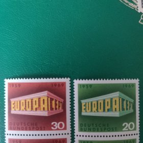 德国邮票 西德1969年欧罗巴 2全新