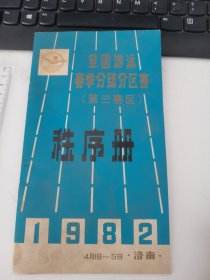 秩序册 1982年全国游泳春季分级分区赛（第三赛区）