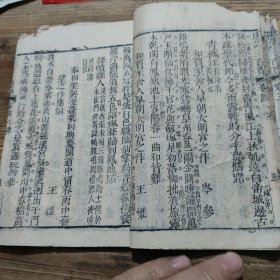 清代木刻本 註释唐诗三百首 卷三 卷四 卷五卷六 一册 尺寸16--11CM