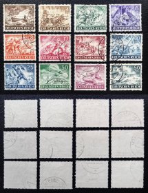 2-728德国1943年上品信销邮票12全。纪念日。 国防建设 战斗场面。二战集邮。2015斯科特目录19.25美元
