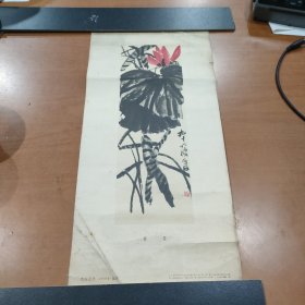 荷花：齐白石 1956年·国画（单张彩色册页 1957年）