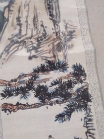 大壮写，山水画。材质布