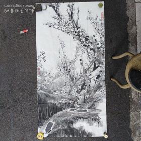 梅花艺术形象大使 金陵梅花著名画家 连善：笔蘸深情铸《梅魂》国画一幅 136 × 70cm【8.7平尺】保真