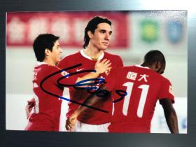 中超 广州恒大 足球俱乐部 巴西 克莱奥 亲笔签名 照片 现货 纪念品 球迷收藏周边 6寸照片 相片