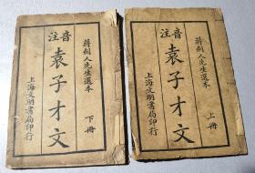 音注《袁子才文》两册全