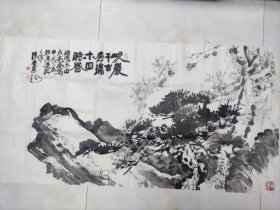 陈寿荣书法国画合作作品一幅 四尺整张保真精品2