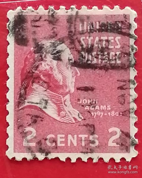 美国邮票 1938年 历届总统系列 亚当斯 32-4 信销 (1767年7月11日-1848年2月23日)是美国第六任总统(1825年-1829年)。他是第二任总统约翰·亚当斯及第一夫人爱比盖尔·亚当斯的长子。在詹姆斯·门罗时期担任美国国务卿，并发展"门罗主义"。解决与英国的许多纠纷，从西班牙手中取得佛罗里达，因此，被认为是美国历史上"最有成就的国务卿之一"。1829年卸任后被选为国会众议员