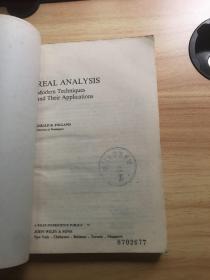 REAL ANALYSIS （实分析：近代方法及其应用）英文原版 馆藏