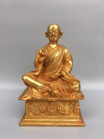 铜鎏金上师佛像
