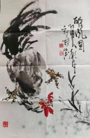 齐白石弟子赵华岩孙赵万国画家作品雄风图