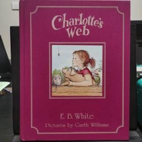 英文原版 Charlotte's Web by E.B.White illustrated by Garth Williams 大开本大字体，布面精装，书口刷银，缎带书签，E.B.White名著 《夏洛特的网》，加斯·威廉姆斯水彩插画。