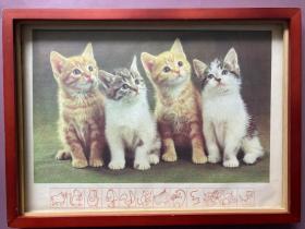 #每日一更# 1980年代 四只小猫咪 怀旧年画挂历年历画 品相如图 尺寸四开 全网络销售 喜欢的朋友不要错过