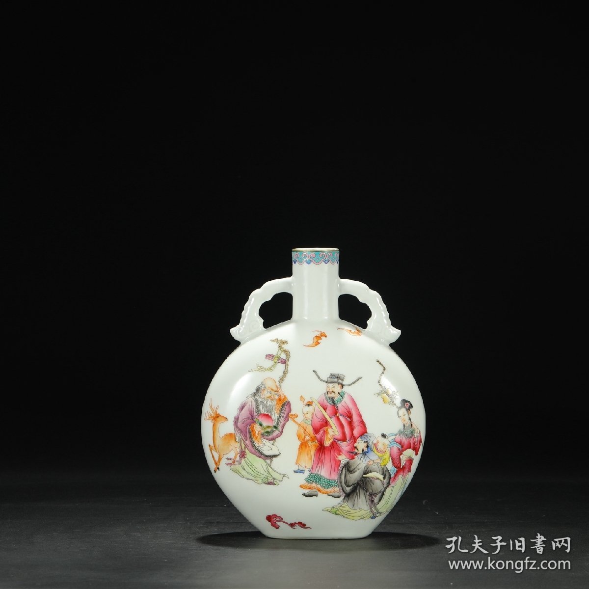 旧藏 清代 雍正珐琅彩人物大扁瓶