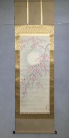 日本名家绘画：佐佐木美山《月色樱花图》（保真）