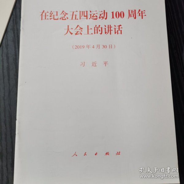 在纪念五四运动100周年大会上的讲话