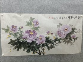 151，索铁生款精品牡丹，尺寸70*137