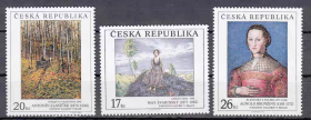 CZECH19捷克共和国2003年国家美术馆藏画艺术 布隆齐诺德绘画等 新 3全 大票幅雕刻版外国邮票 薄胶