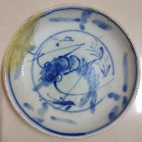 青花虾盘