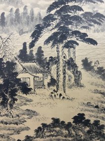 陈文翰（陈世向）中国台湾画家大幅精品山水中堂《山村归辳图》