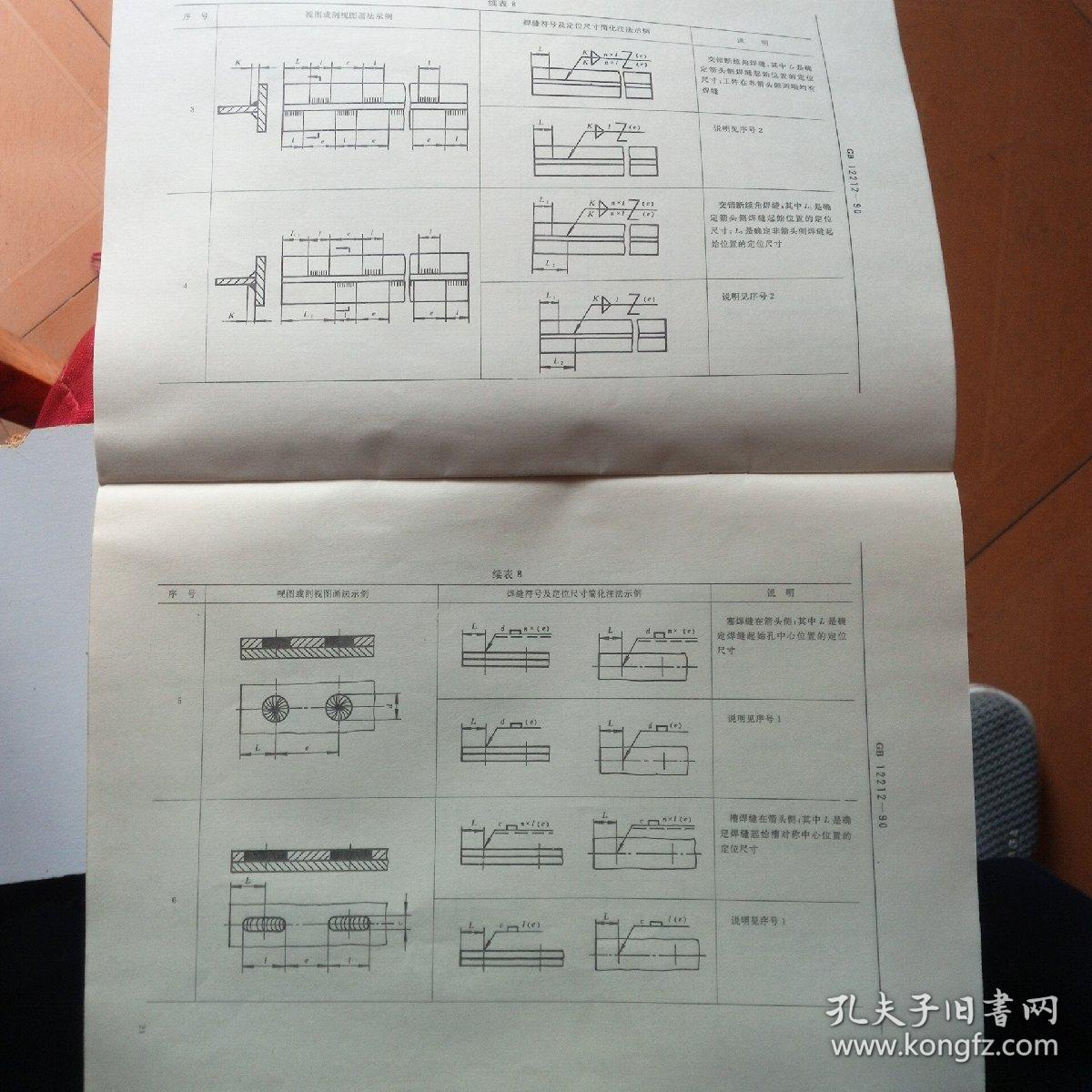 技术制图  焊缝符号的尺寸、比例及简化表示法（gb  12212-90）*