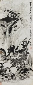 退翁姓张名菽（1915－ )号，退翁，又号退叟，别署还寿斋。江苏丹徒人，寓居上海。享诗人、画家、翻译家之名。画善秃笔山水，笔墨简练，苍劲老辣，构图亦见奇巧，意境深邃。亦擅书法，浑朴生拙，不染市尘。书画相辅相成，并皆清脱超迈，迥出世风。复以诗文修养涵之，故深得文人画三味。