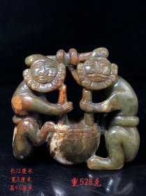 旧藏和田玉摆件 选料上乘雕刻精细 品相完好如图