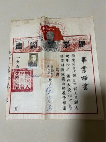 1950年陕西省宝鸡私立惠工学校毕业证书