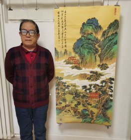 唐诗配画图R8505手绘竖幅仿古名家山水画名人字画真迹国画