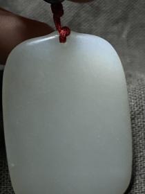 和田玉，羊脂白玉级 有年份观音玉牌