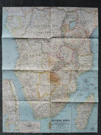 National Geographic国家地理杂志地图系列之1962年11月 Southern Africa 非洲南部地图